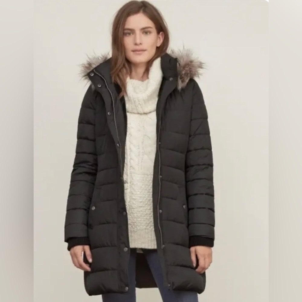 Abercrombie & Fitch Women's Hooded Long Down Parka in Black Size M